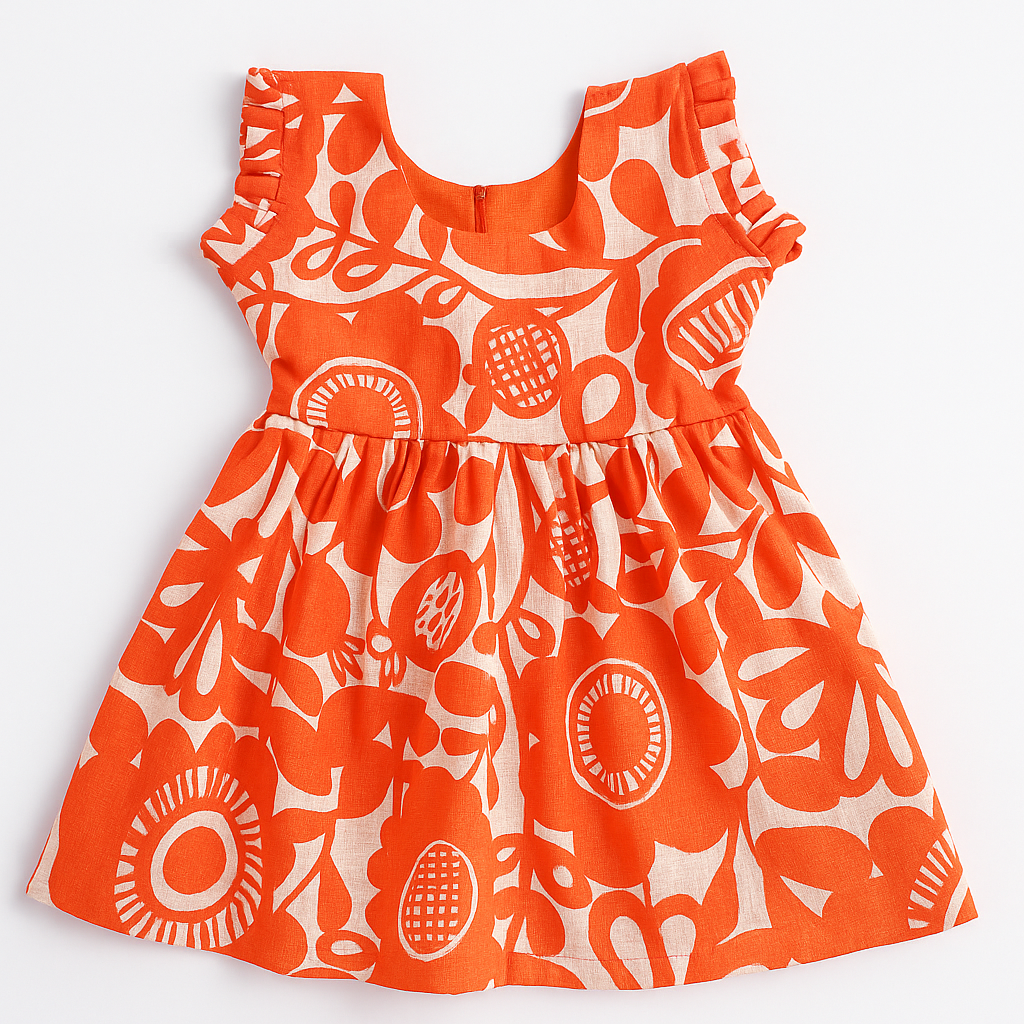 Orange bloom dress